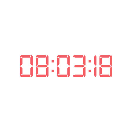 LED digital clock number for counter or calculator mockup design