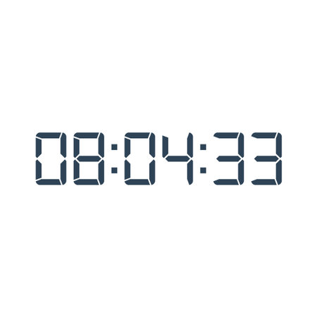 LED digital clock number for counter or calculator mockup design