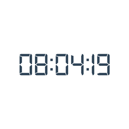 LED digital clock number for counter or calculator mockup design