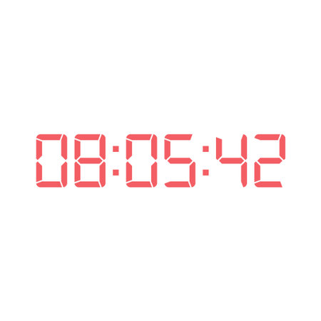 LED digital clock number for counter or calculator mockup design