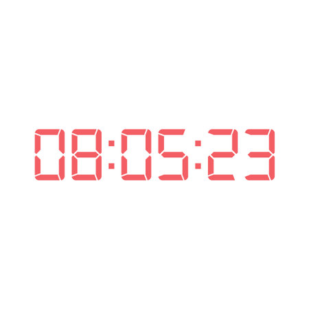 LED digital clock number for counter or calculator mockup design