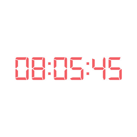 LED digital clock number for counter or calculator mockup design