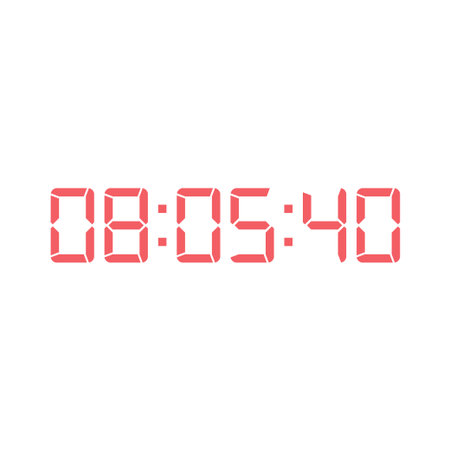 LED digital clock number for counter or calculator mockup design