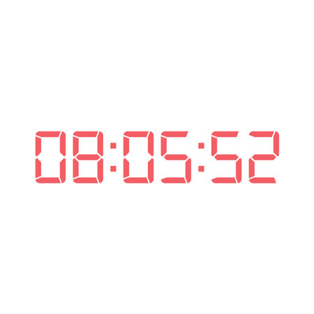LED digital clock number for counter or calculator mockup design