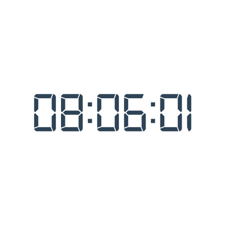 LED digital clock number for counter or calculator mockup design