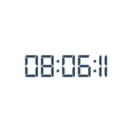 LED digital clock number for counter or calculator mockup design