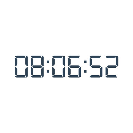 LED digital clock number for counter or calculator mockup design