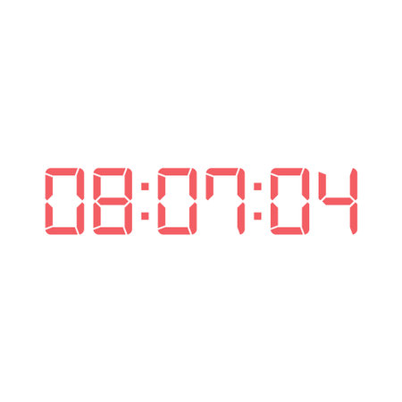LED digital clock number for counter or calculator mockup design