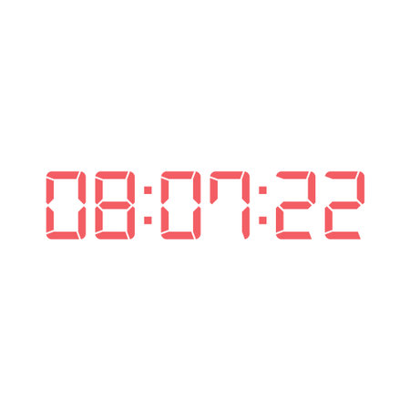LED digital clock number for counter or calculator mockup design