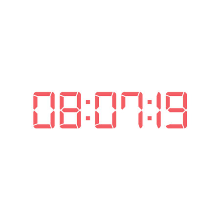 LED digital clock number for counter or calculator mockup design