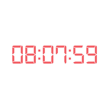 LED digital clock number for counter or calculator mockup design