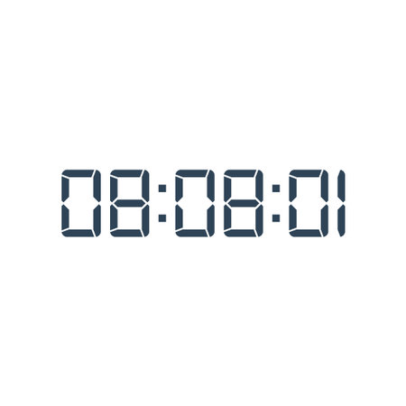LED digital clock number for counter or calculator mockup design