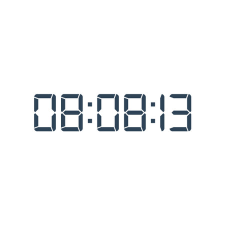 LED digital clock number for counter or calculator mockup design