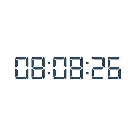 LED digital clock number for counter or calculator mockup design
