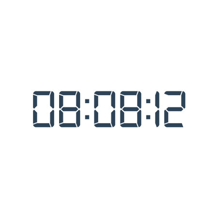 LED digital clock number for counter or calculator mockup design