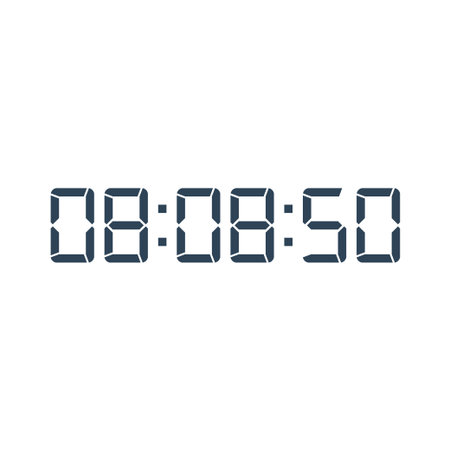 LED digital clock number for counter or calculator mockup design