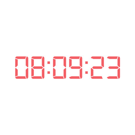 LED digital clock number for counter or calculator mockup design