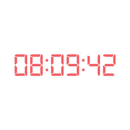LED digital clock number for counter or calculator mockup design