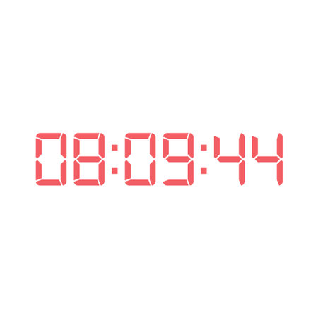 LED digital clock number for counter or calculator mockup design