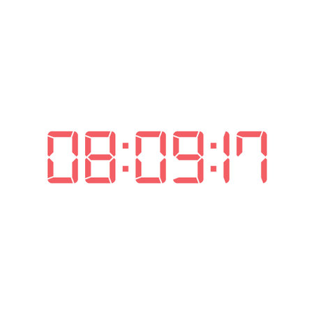 LED digital clock number for counter or calculator mockup design