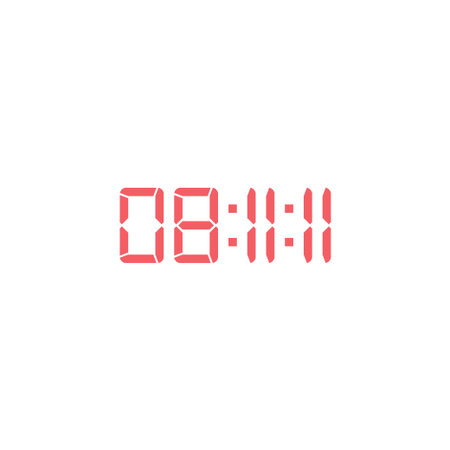 LED digital clock number for counter or calculator mockup design