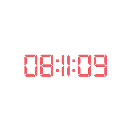 LED digital clock number for counter or calculator mockup design
