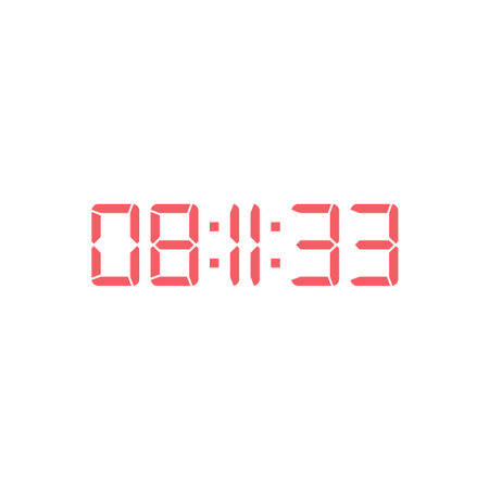 LED digital clock number for counter or calculator mockup design