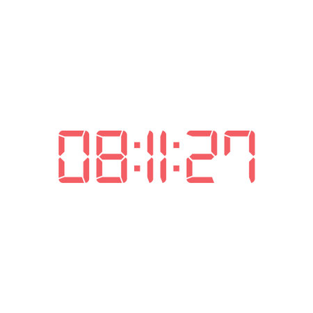 LED digital clock number for counter or calculator mockup design