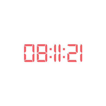 LED digital clock number for counter or calculator mockup design