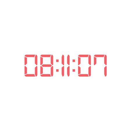 LED digital clock number for counter or calculator mockup design