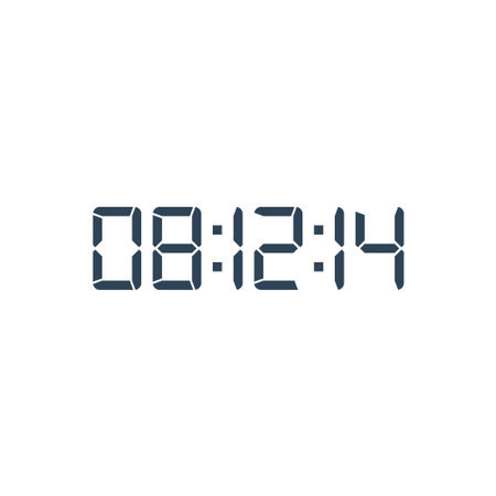 LED digital clock number for counter or calculator mockup design
