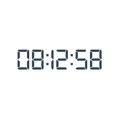 LED digital clock number for counter or calculator mockup design