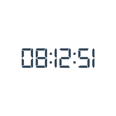 LED digital clock number for counter or calculator mockup design
