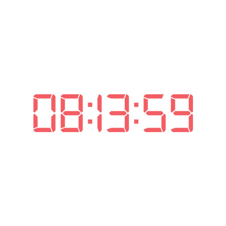LED digital clock number for counter or calculator mockup design