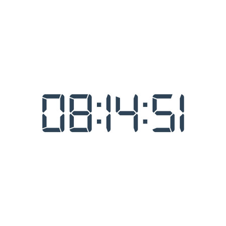 LED digital clock number for counter or calculator mockup design