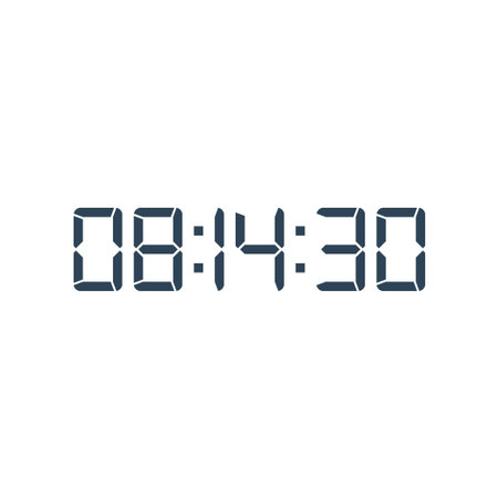 LED digital clock number for counter or calculator mockup design