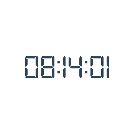 LED digital clock number for counter or calculator mockup design