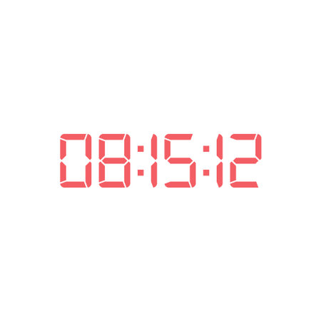 LED digital clock number for counter or calculator mockup design