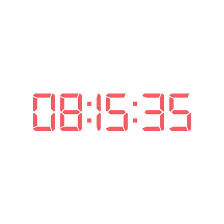 LED digital clock number for counter or calculator mockup design