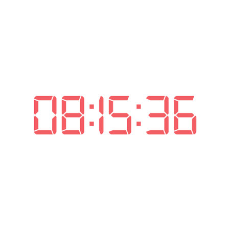 LED digital clock number for counter or calculator mockup design