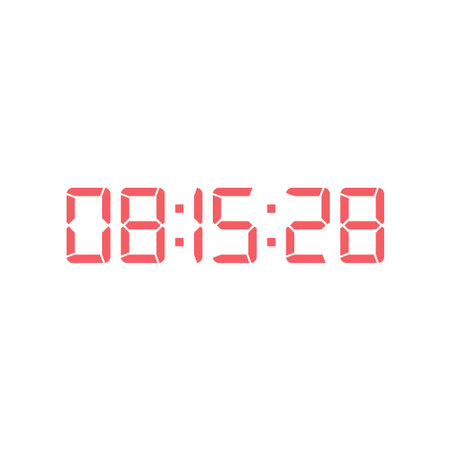 LED digital clock number for counter or calculator mockup design