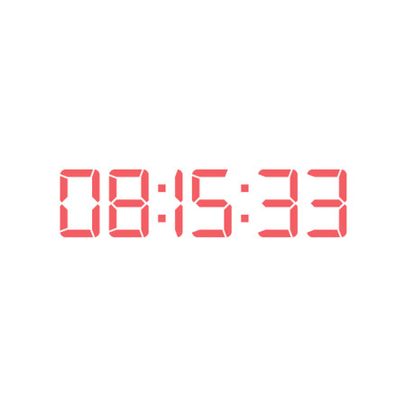 LED digital clock number for counter or calculator mockup design
