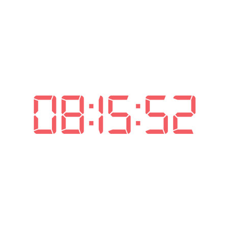 LED digital clock number for counter or calculator mockup design