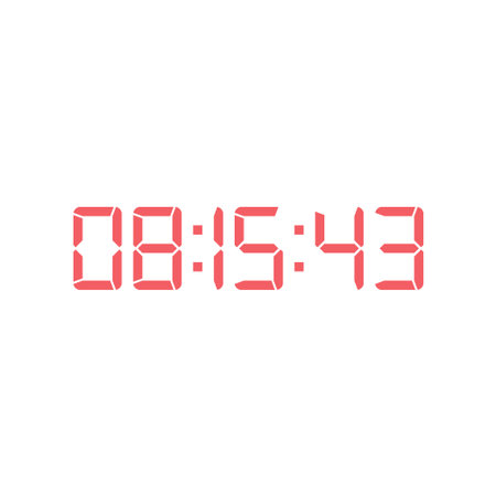 LED digital clock number for counter or calculator mockup design