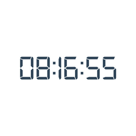 LED digital clock number for counter or calculator mockup design
