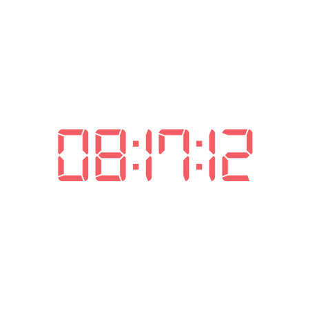 LED digital clock number for counter or calculator mockup design