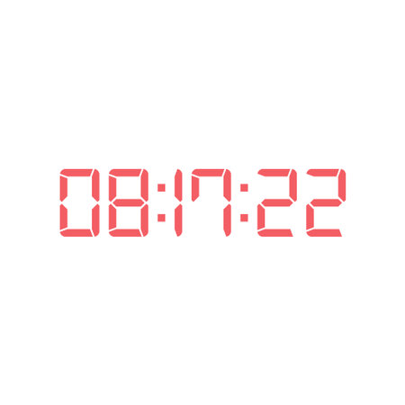 LED digital clock number for counter or calculator mockup design