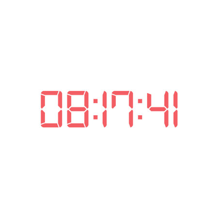 LED digital clock number for counter or calculator mockup design