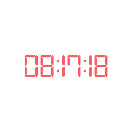 LED digital clock number for counter or calculator mockup design