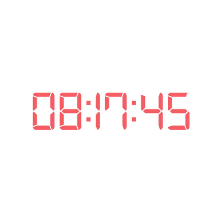 LED digital clock number for counter or calculator mockup design